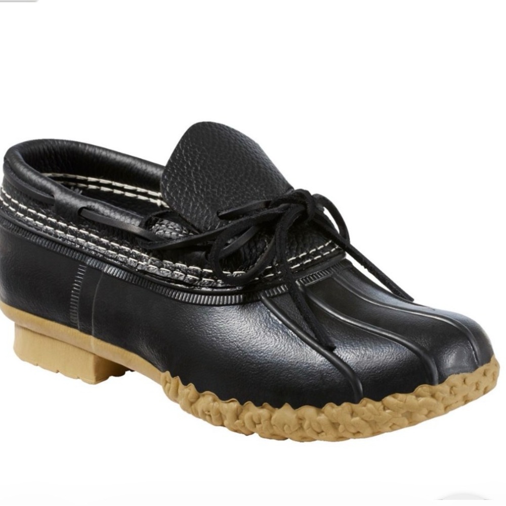 LL Bean Black Women's Bean Boots, Rubber Mocs - Like New (Sz 9)